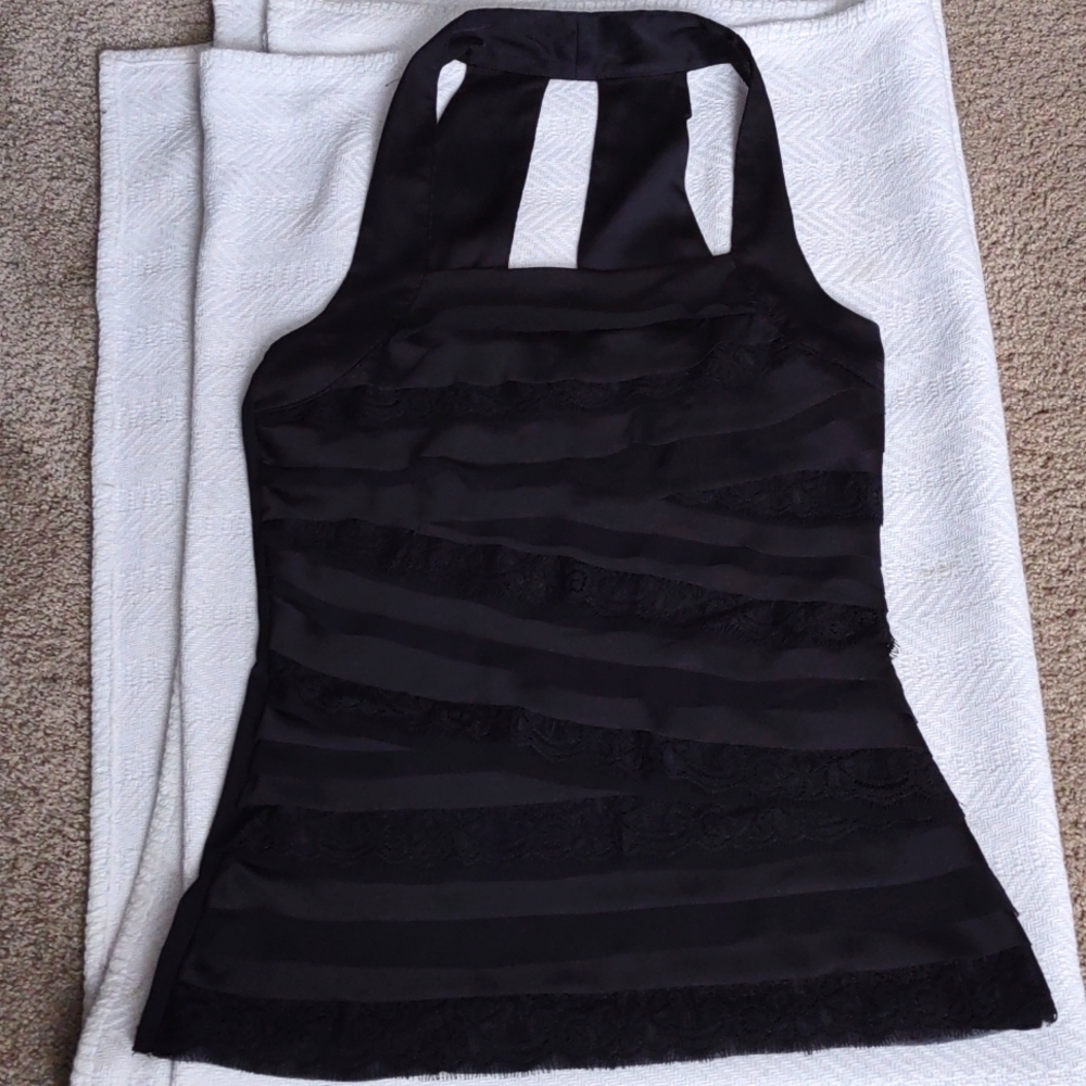 White House Black Market Satin/Lace Halter Top XS/small. Excellent Condition